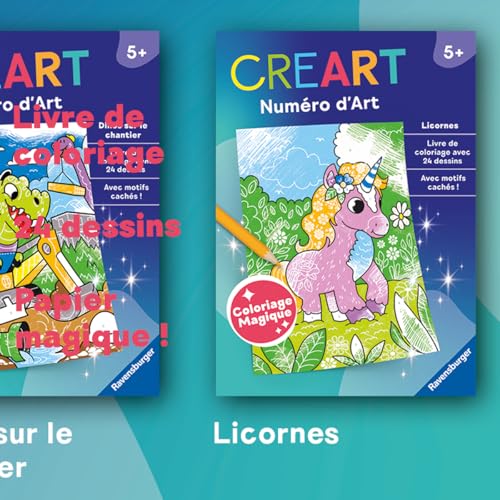 Creart livre de coloriage magique : Licornes Ravensburger Jeux France - vue 3