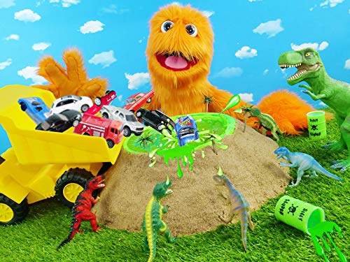 The Great Gergu and Fuzzy play with a giant slime volcano!  Gergu learns a valuable lesson about sharing.