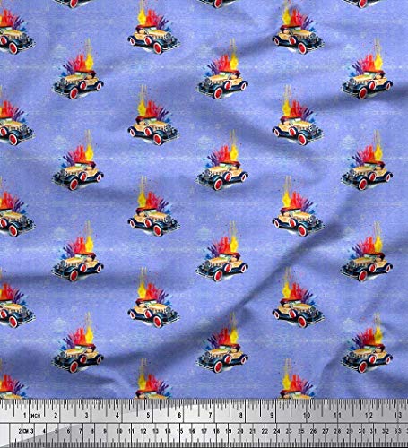 Soimoi Silk Blue Fabric - by The Yard - 42