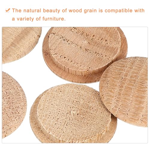 Image of uxcell 5 Pcs 0.98 x 1.18 Inch Wood Hole Plugs, Wooden Screw Hole Cover, Wood Pocket Button Plug for Chair Stair Craft Furniture Woodworking