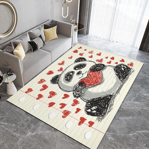 Tapis panda duveteux confort 3D à poil ras lavable - 4