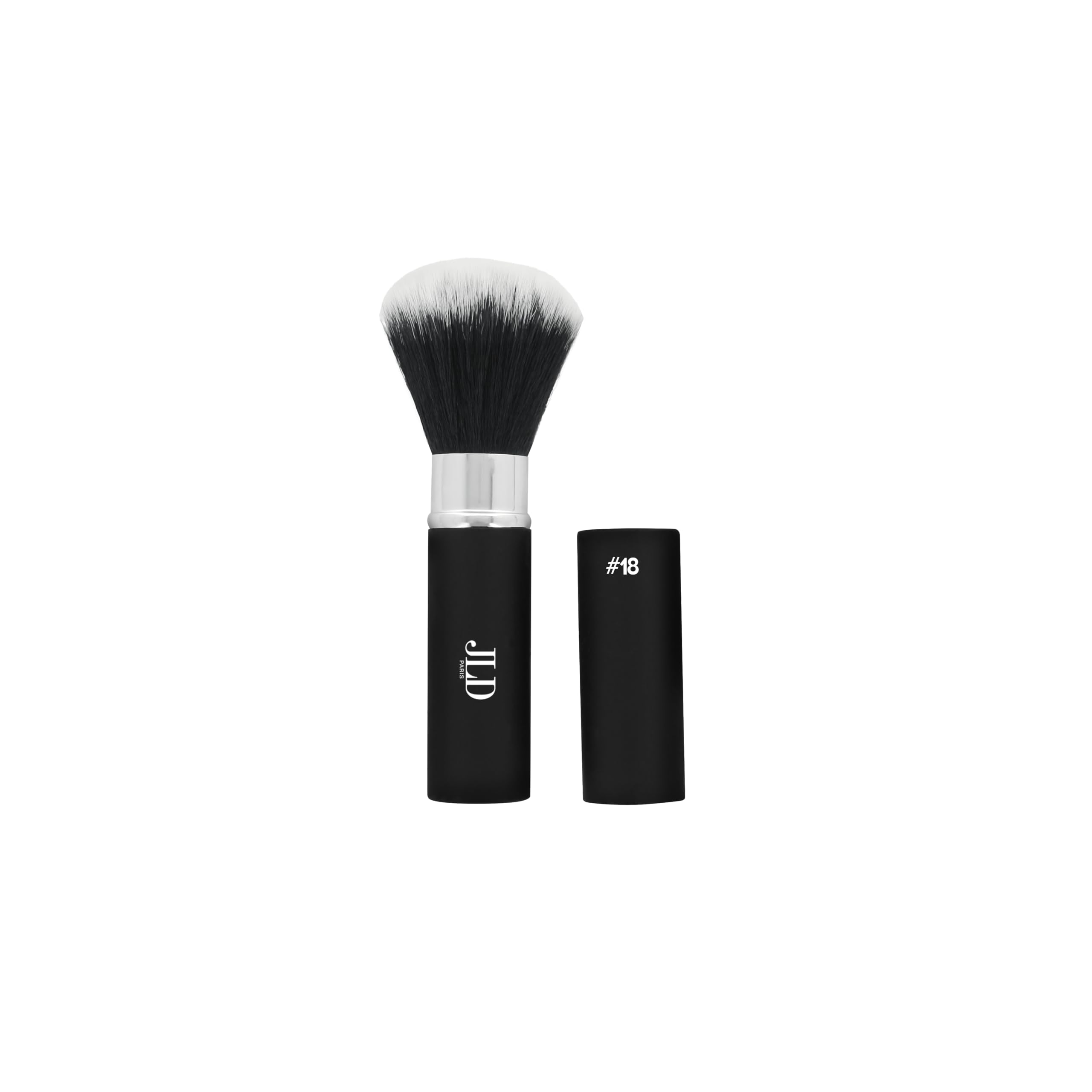 Jean Louis David - Retractable Face Powder Brush - PRO HD #18 - Makeup - Vegan - Synthetic Bristles, Black