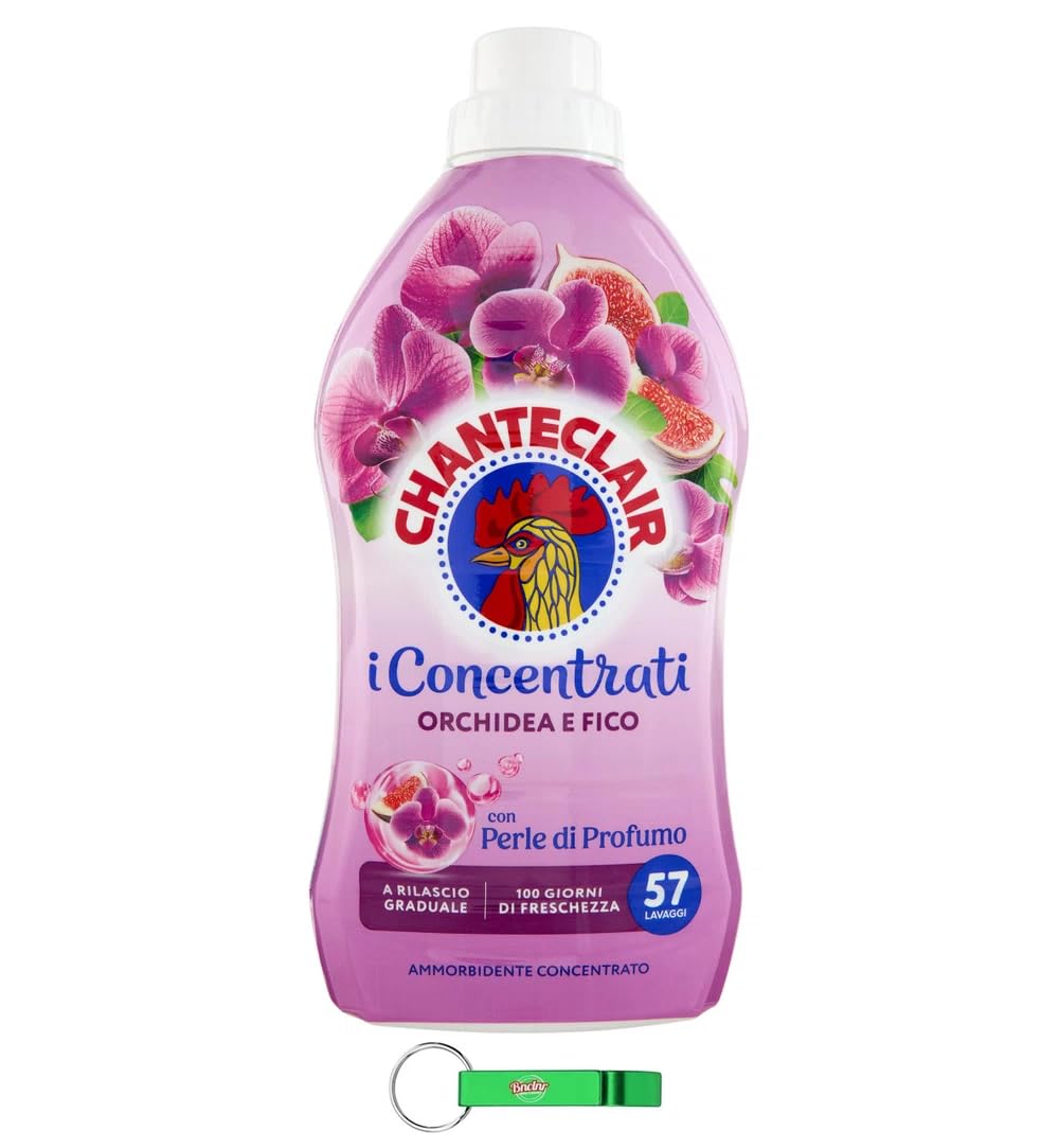 8x Chanteclair I Konzentrat Weichspüler, Orchidee und Feige – 57 Waschgänge, 1140ml + Beni Culinari Kostenloser Schlüsselanhänger