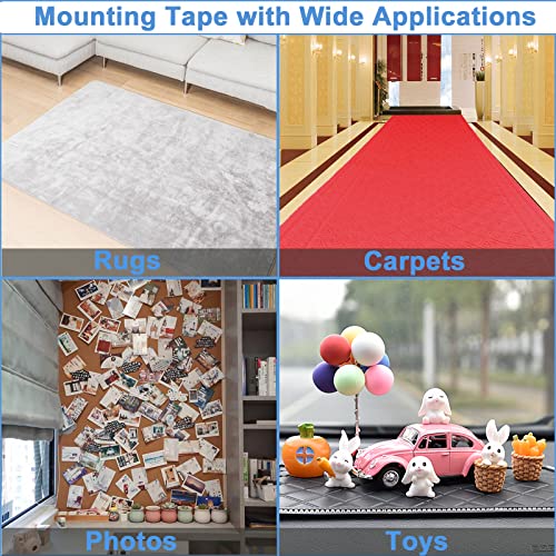 Double Sided Tape Heavy Duty, Removable Mounting Tapes (66 Ft) Multipurpose Transparent Adhesive Fiberglass Mesh Tape For Photo, Carpet, Rugs, Wall Decor, Arts, Crafts, Woodworking, Household #TOP4