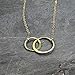 Designed by Stacey Handmade Simple Interlocking Two Circle Necklace, Layering Necklace, Sentimental Gifts for Women, Birthday, Christmas, Push Present, 16 to 18