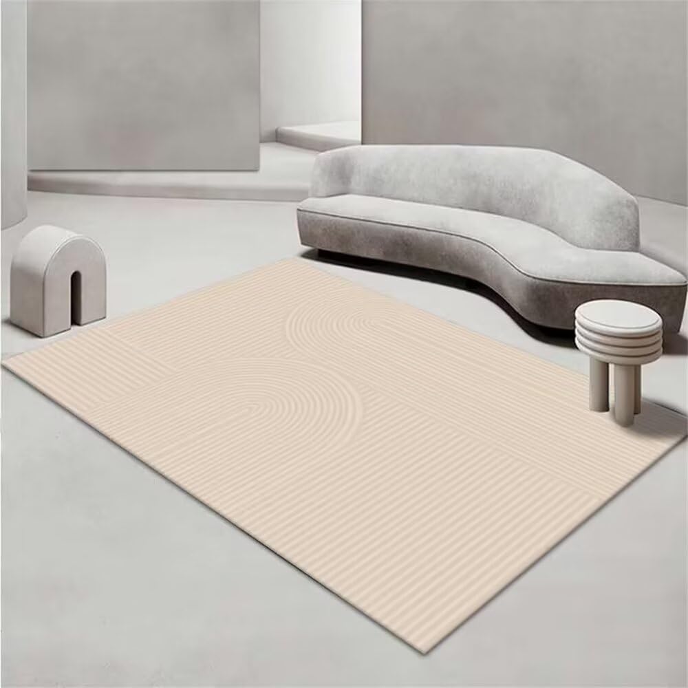 Tapis salon et chambre rose motif incurvé pour décoration maison
