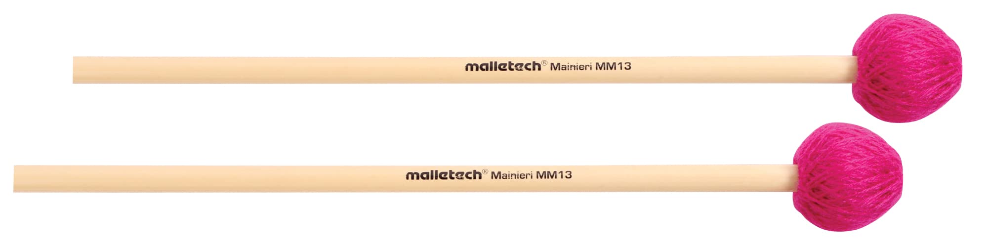 マレテック Malletech ヴィブラフォン・マレット M.マイニエーリシリーズ 【MM13】 ハンドル:ラタン(Rattan) 硬さ:ミディアムソフト カラー:ピンク