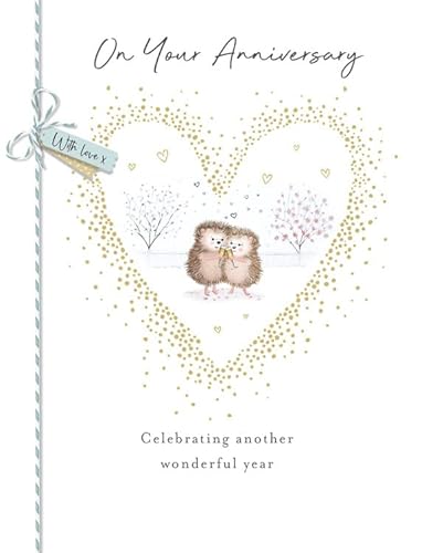 Piccadilly Greetings Anniversary Card, On Your Anniversary With Love - 8 x 6 inches