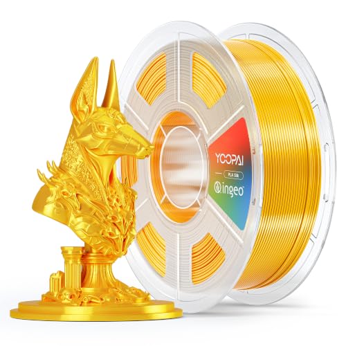 Image of YOOPAI Gold Silk PLA Filament 1.75mm, Luxury Chrome-Like Mirror Shine, Premium Silk Smooth Finish, Reliable Consistent Printing 3D Printer Filament, 1kg Spool(2.2lbs)