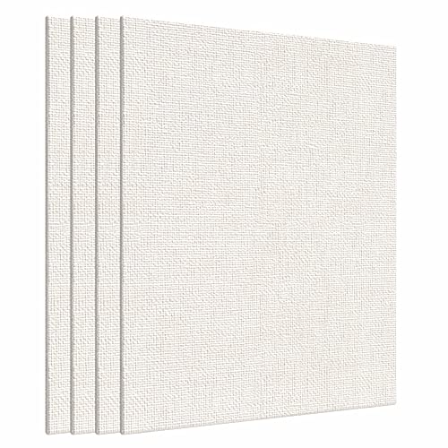 Image of Scholar Art Hobby Series 04 Oz (230 GSM) 100% Cotton Canvas Panel Board for Painting (White Blank Canvas Boards for Acrylic Paint, Oil Paint, Wet & Dry Media) | 05 inchx05 inch (12.5x12.5 cm), Pack of 4