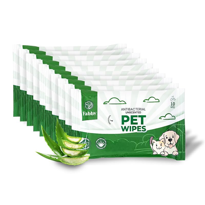 Fabby Furever Pet Wipes for Dogs & Cats | Natural Chemical Free Anti-Bacterial | Suitable for Puppies and All Age Groups | Unscented 100 Wipes in Pack of 10 (B0CYWLX78K) Amazon Price History, Amazon Price Tracker