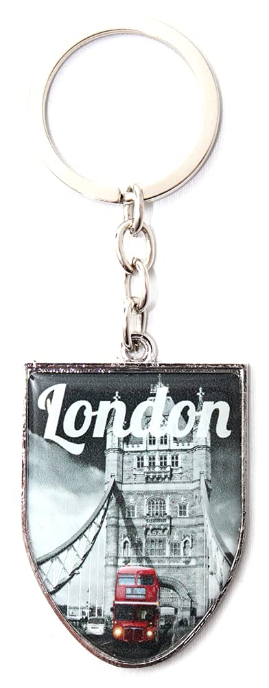 Eurostick Union Jack Multi Keyring Keychain UJ London British Bag Charm (London Tower Bridge Red Bus)