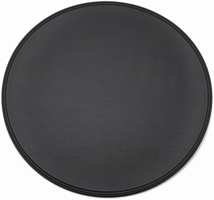 Round Leather Placemat Layer Waterproof Placemat Heat Insulation Pad Coaster Table Mat(D)