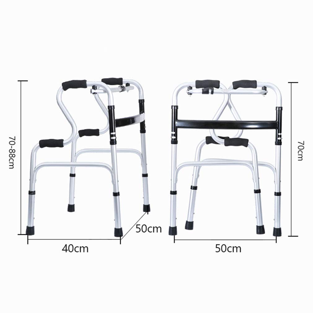 Andador, Silla de Ducha con Inodoro para Personas Mayores | Andador Plegable sin Ruedas - Altura Ajustable - Silla de Transporte con Asiento abatible, Ayuda de Movilidad para Personas Mayores