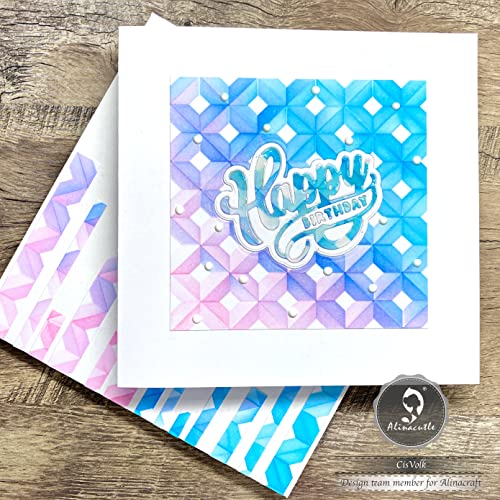 Alinacutle Clear Stamps And Die Cut For Card Making,Metal Cutting Die Stencils, Scrapbooking Template (Happy Birthday Stamps&Dies) #TOP6