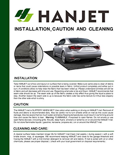 Hanjet Garage Car Mat Containment Floor Mat for Snow, Mud, Rain - 8Feet 6Inches x 20Feet, Black