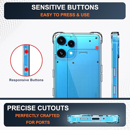 Image of CEDO Cover for Nothing Phone 3a Lite (5G) | Camera Protection Shockproof Bumper-Edge | 360 Degree Protection Acrylic Crystal Clear TPU+PC | Transparent Back Case Backcover (Transparent)