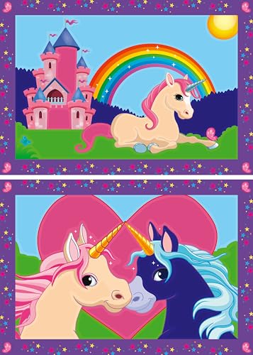 Ravensburger CreArt 27774 - Bunte Einhornwelt - Malen nach Zahlen Einhörner für Kinder ab 5 Jahre Malset mit Rahmen Pinsel und Acrylfarben Geschenk für Mädchen und Jungen