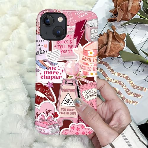 Coque iPhone 14 Plus rose motif rigide protection TPU