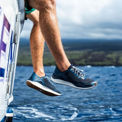 Image of OluKai 'Ahi Men's Water Shoes, Cushioned & Quick-Drying Marine Sneaker, Breathable Mesh & Wet Grip Rubber Outsole for Boats, Docks & Wet Surfaces