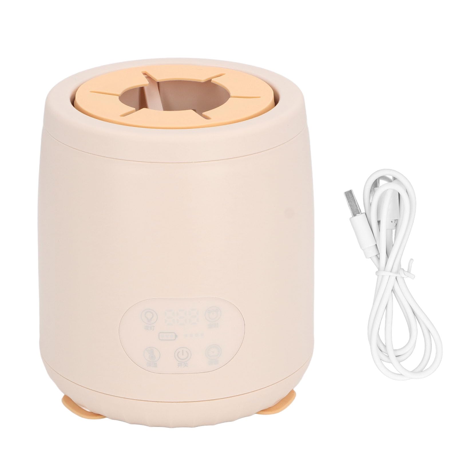 Automatischer Babymilchflaschen-Shaker, Freihändiges Mischen, Sanfter und Leiser Betrieb, Wiederaufladbar, Einstellbares Timing mit Heizfunktion (Beige)