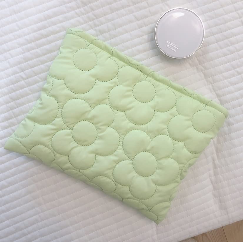 Bolsa de maquillaje estética, bolsa de maquillaje pequeña para bolso, bolsa de pana para cosméticos para mujeres (verde)