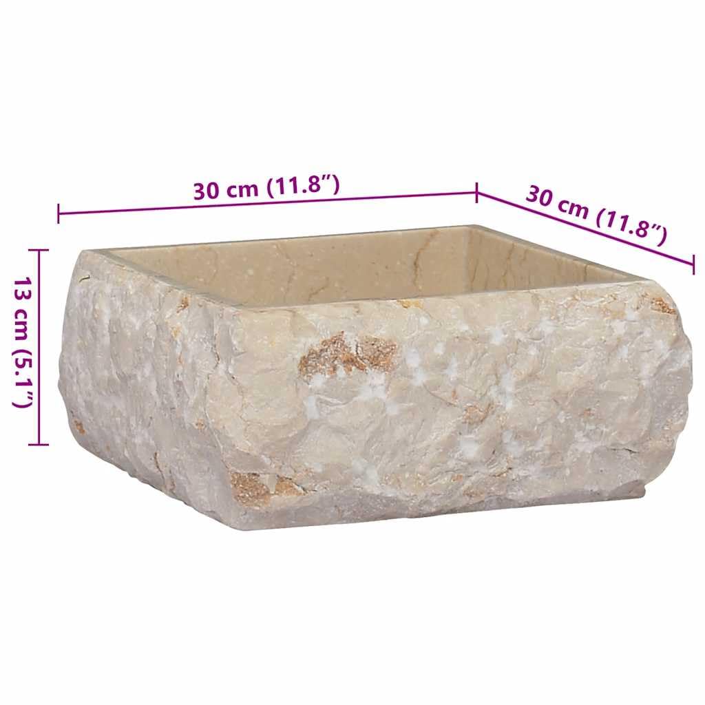 Lavandino Crema 30x30x13 cm in Marmo,Articoli di ferramenta,Prodotti idraulici,Articoli idraulici,Lavandini,Lavandini bagno-149174