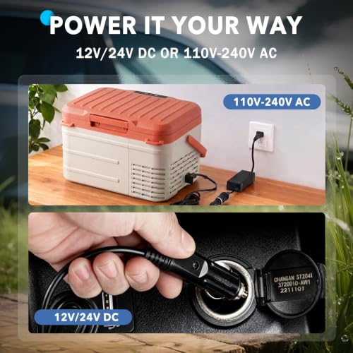 Image of 12 Volt Refrigerator, 11QT Mini Portable Car Fridge, Freezer Compressor Electric Cooler -4℉~68℉, 12 /24V DC 100-240V AC for Truck Van RV SUV Travel Camping Road Boat Trips