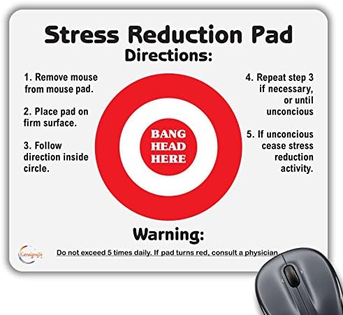 CP110 Very Funny Stress Reduction Pad Directions Novelty Gift Printed PC Laptop Computer Mouse Mat Pad