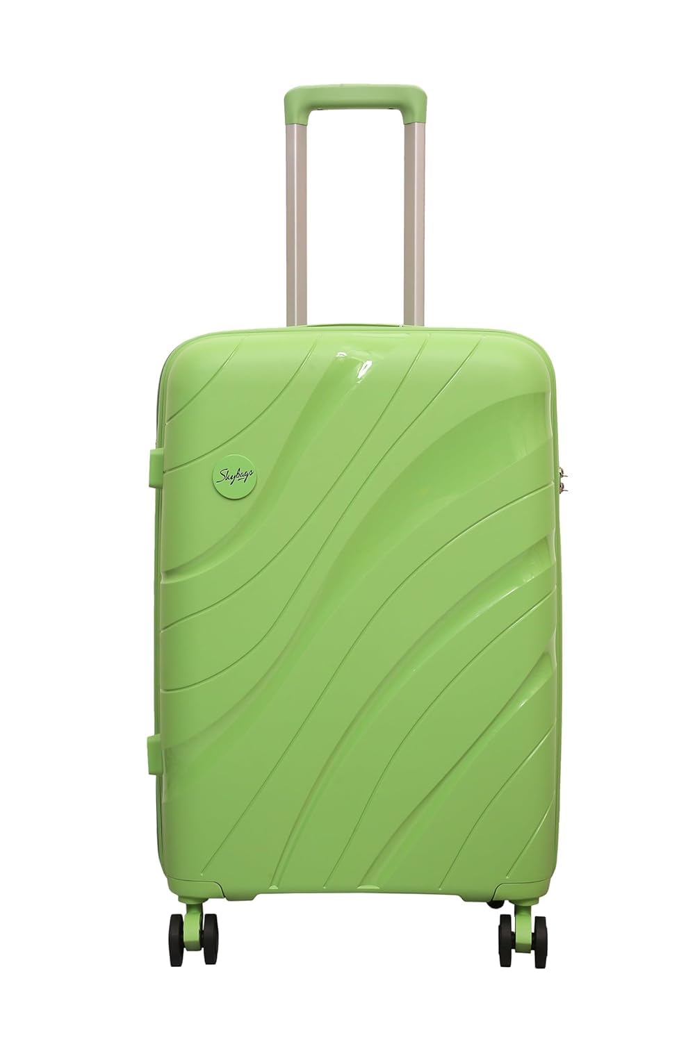 Polyproplyene Hard Green Coastline STR 5 Years Warranty Hard Luggage Trolley with 8 Spinner Wheels,Light Weight with 5 Years International Warranty(Medium |65 cm),Green-image-27