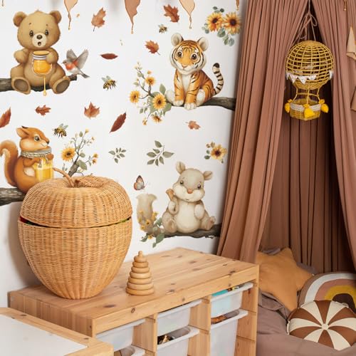 Vinilos decorativos de animales de bosque Acuarela para pared miniatura 6