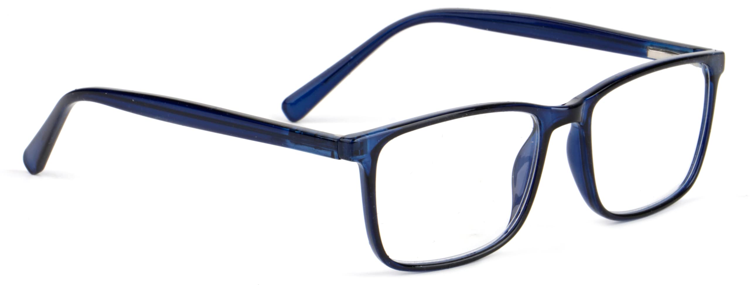 Fads & Fashions Unisex Blue Slim Retro Mens Womens Acetate Reading Glasses Stainless Steel Hinges Extra Strengthening Stainless Rod Temples Dx85 (, 1.0, Multiplier_x)