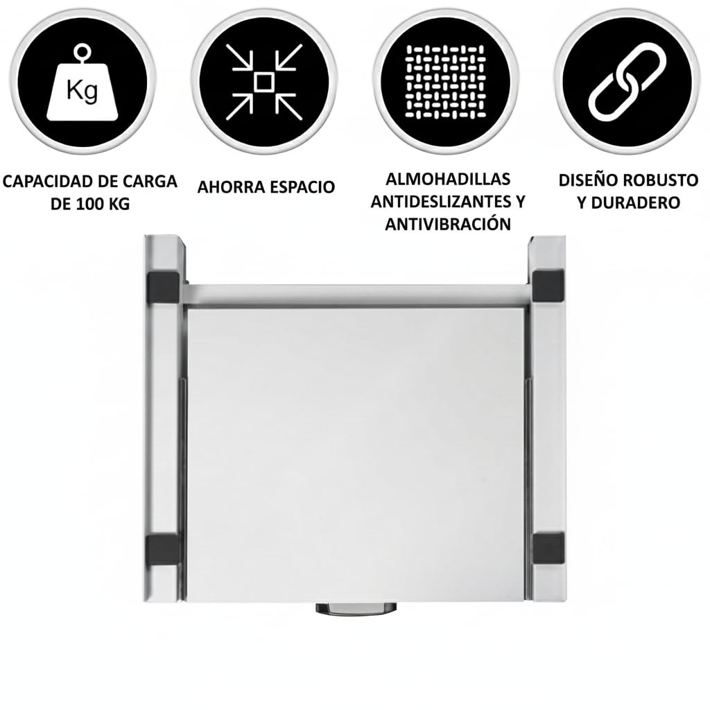 MONDII Kit di Unione Universale per Lavatrice e Asciugatrice, con Ripiano Estraibile, Cinghia di Sicurezza Inclusa, Compatibile 60 cm, Installazione Facile, Struttura Stabile e Antiscivolo