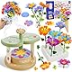 PATEMZON Blumenpresse Kinder, DIY Blumen Bastelset, Blumen Bastelset mit Blumenständer, Vase, Aufkleber, Geschenkpapier, Blumengarten Spielzeug, Basteln Geschenke für Mädchen ab 3 4 5