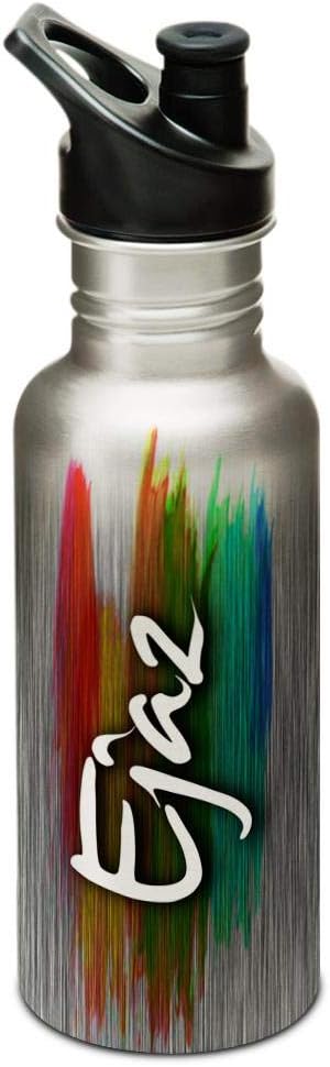 Hot Muggs® "Ejaz" Me PaintBrush Stainless Steel Sports Cap Water Bottle, 600ml