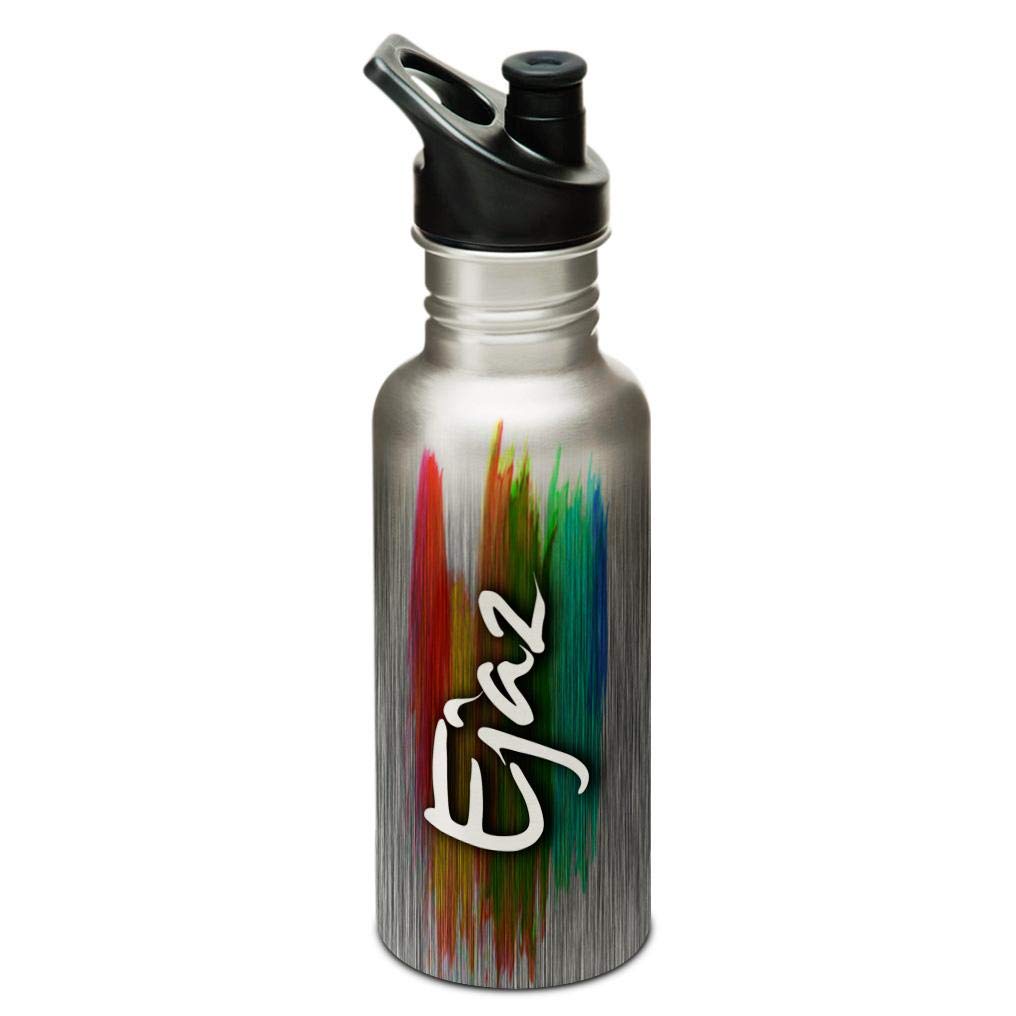 Hot Muggs® "Ejaz" Me PaintBrush Stainless Steel Sports Cap Water Bottle, 600ml