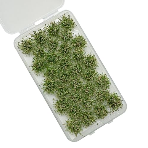 Woohome 120 PCS Miniature Colorful Flower Cluster, 4 Color Static Grass Tuft Model Vegetation Groups Static Grass Tufts for DIY Model Train Landscape Railroad Scenery Grass Tufts Flower - Image 2