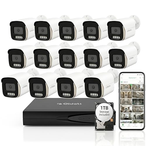 Image of Qidots 14-Channel 4K CCTV Combo Set | 14x 8MP IP Bullet Cameras + 16-Channel NVR | 1TB HDD | ColorVu Dual-Mode Night Vision | Metal Body | PoE Security System
