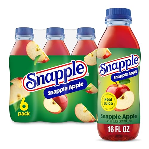 Image of Snapple Apple Juice Drink, 16 fl oz recycled plastic bottle, 6 pack