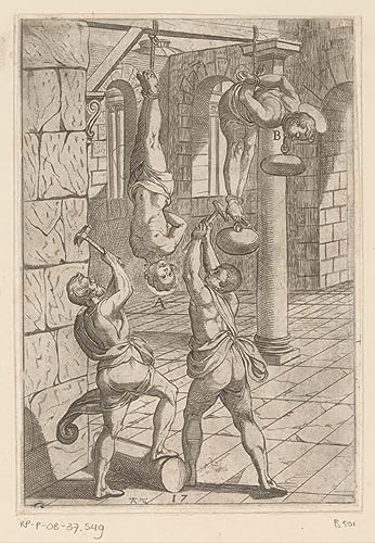 Impression sur toile Antonio Tempesta Torture avec des marteaux tableau 60x90cm
