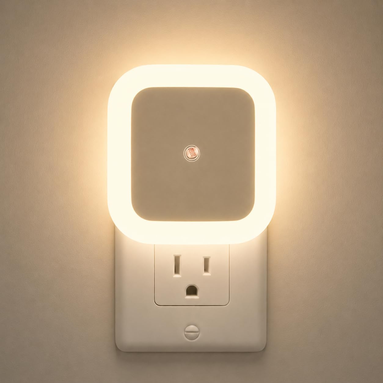 automatic smart plug-in led sensor night light, square mini night lamp with automatic dusk to dawn light sensor for bedroom, hallway, bathroom, stairs & kids room (warm white/cool white)