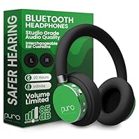 Puro Sound Labs BT2200 Plus Kids Bluetooth Headphones – Volume-Limiting 85dB, Studio-Grade Audio, Over-Ear & Comfy Design, 20-Hour Battery Life, Easy to Connect Wireless Headphones for Kids, Green