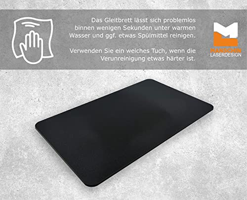 Premium Acrylglas Gleitbrett für den Philips Kaffeevollautomat der Serien 5400 | 4300 | 3200 | 2200 | 1200 Serie | 45 x 27 cm | Made in Germany (Schwarz Matt/Satin)