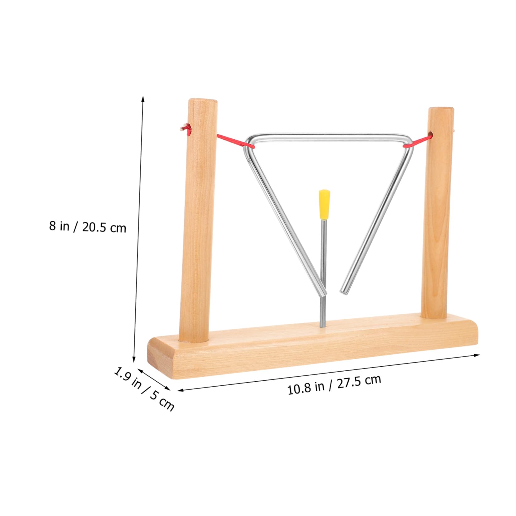2 Sets Triángulo de Percusión Campana Musical de Metal con Soportes de Madera y Percutores para Niños y Principiantes