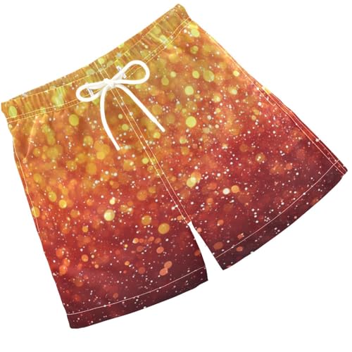 Pigsaly Boys Swim Trunks Yellow Orange Red Gradient Flashing Glitter Boys Board Shorts Swimsuit Swimwear Bathing Suit 2T