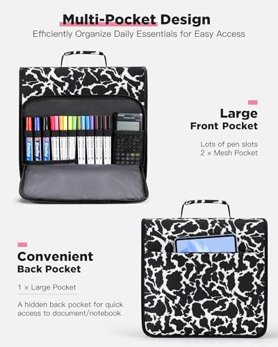 Zannaki ZIP3INCOW 3 Inch 3 Ring Zipper Binder With Shoulder Strap & Handle, Zip Up Three D-Ring Binder Organizer Middle School Supplies thumb #2