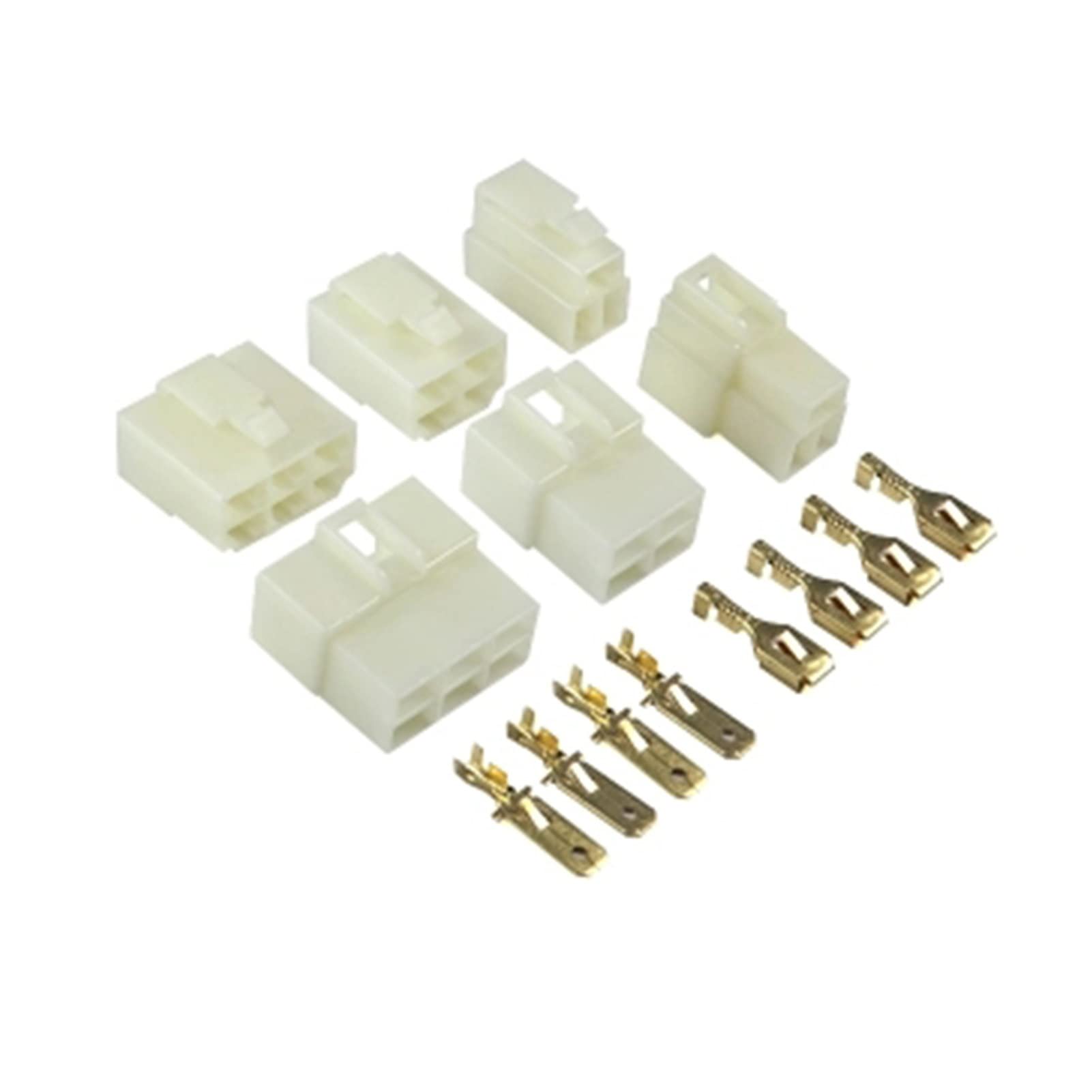 10 Set 6,3 mm Stecker 1P / 2P / 3P / 4P / 6P / 9P Pin elektrischer 6.3 Stecker Kits Männlicher weiblicher Buchsenstecker Compatible With Motorradauto(10sets 6P)