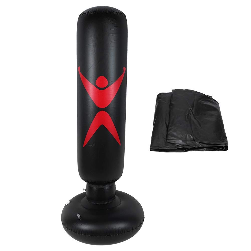 Sac de Frappe Gonflable Debout, Colonne de Frappe pour Enfants et Adultes à partir de 6 Ans, pour Karaté, Taekwondo, MMA