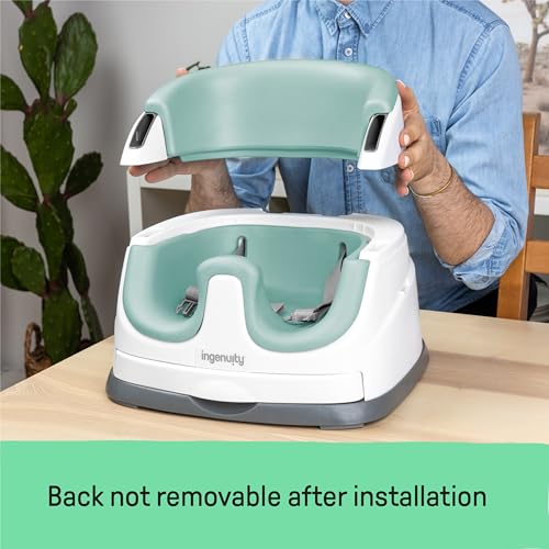 Ingenuity Baby Base 2-in-1 Booster Feeding and Floor Seat with Self-Storing Tray - Mist by Ingenuity - Image 4