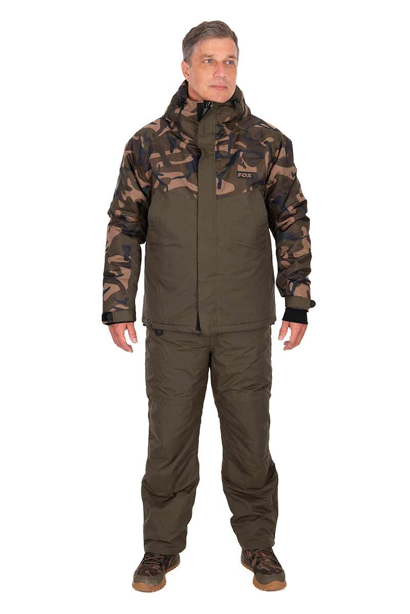 Fox Khaki/Camo Winter Suit - Thermal Suit, Fishing Suit, Rain Suit for Anglers, Size: L